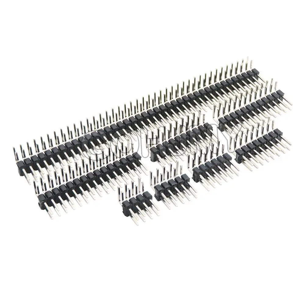 10PCS 2.54mm Double Row Right angle Male Breakaway PCB Board Pin Header Connector Pinheader 2x3/4/5/6/8/10/12/15/40 2.54 spacing