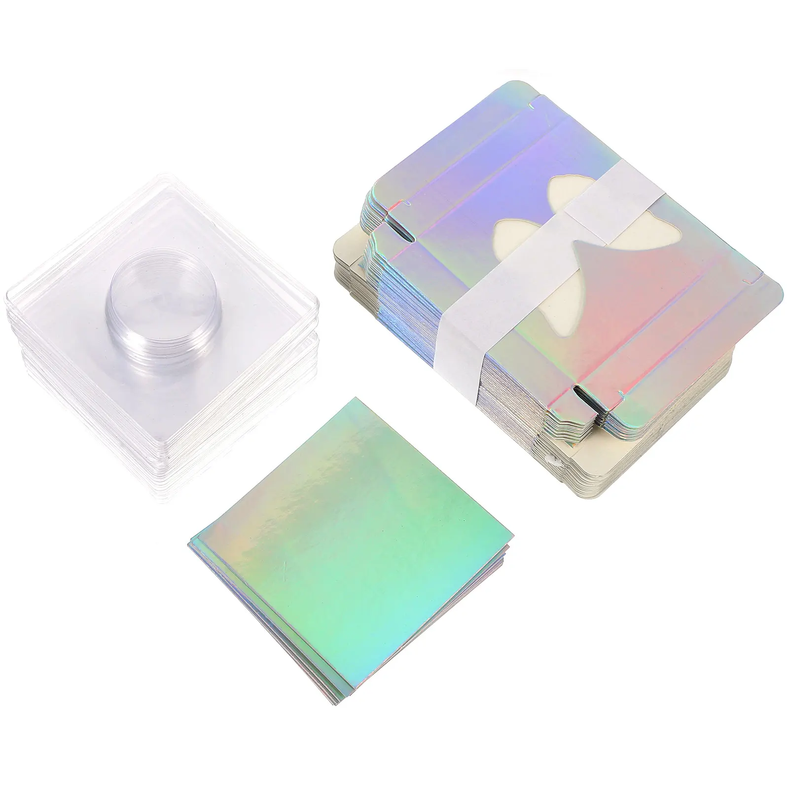 

30pcs Eyelash Box Plastic False Eyelash Organizer Storage Lash Holder Packaging Case Brush Container With Lightweight