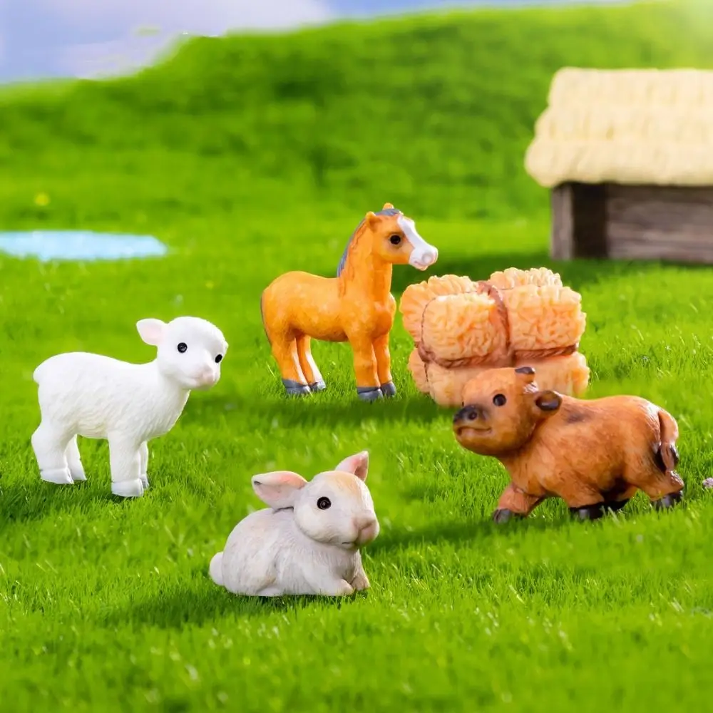 New DIY Animals Statue Resin Home Decoration Miniature Figurines Animals Model Microlandscape Mini Animals Figurine