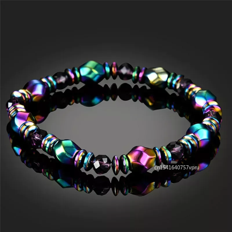 Magnetic Hematite Health Bracelet for women Men Many Colors Crystal healing Bangle Colorful Magnetite 5.5CM