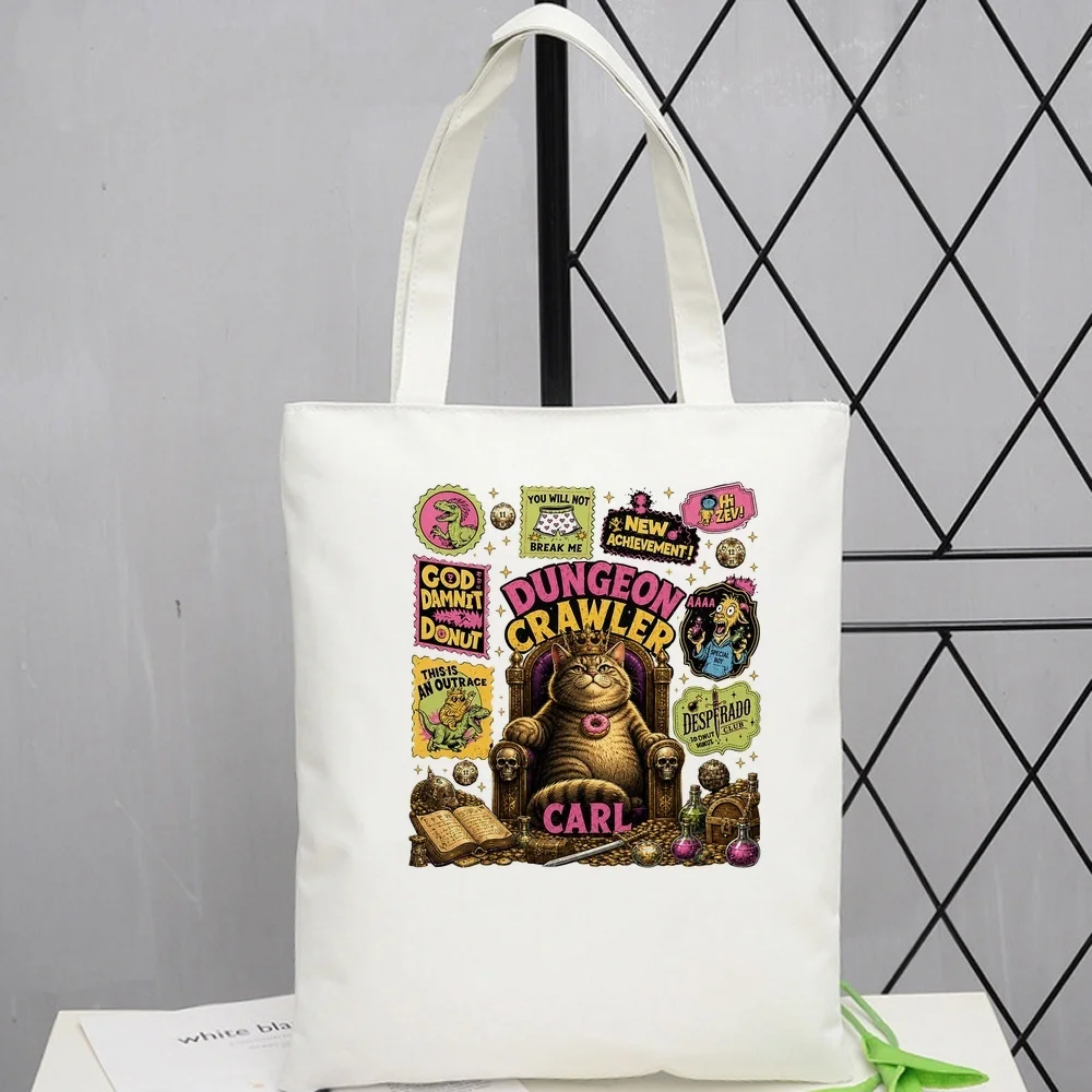 Dungeon Crawler Carl tote bag personnalisable foldable totebag y2k woman