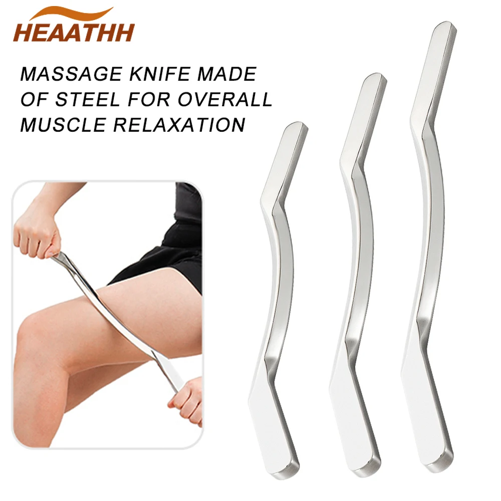 1Pcs Sport Stainless Steel Long Gua Sha Bar Muscle Scraping Massage Tool for Relieve Sore Muscles Great Soft Tissue Mobilization