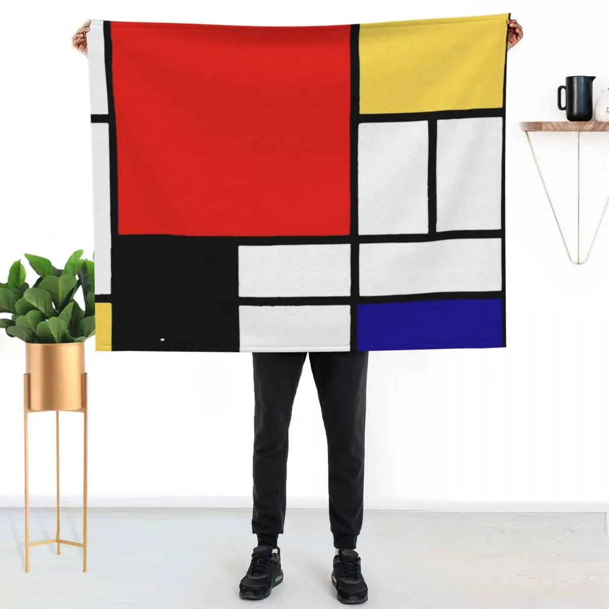 

Mondrian Throw Blanket Soft Breathable Blanket for Night Sleeping