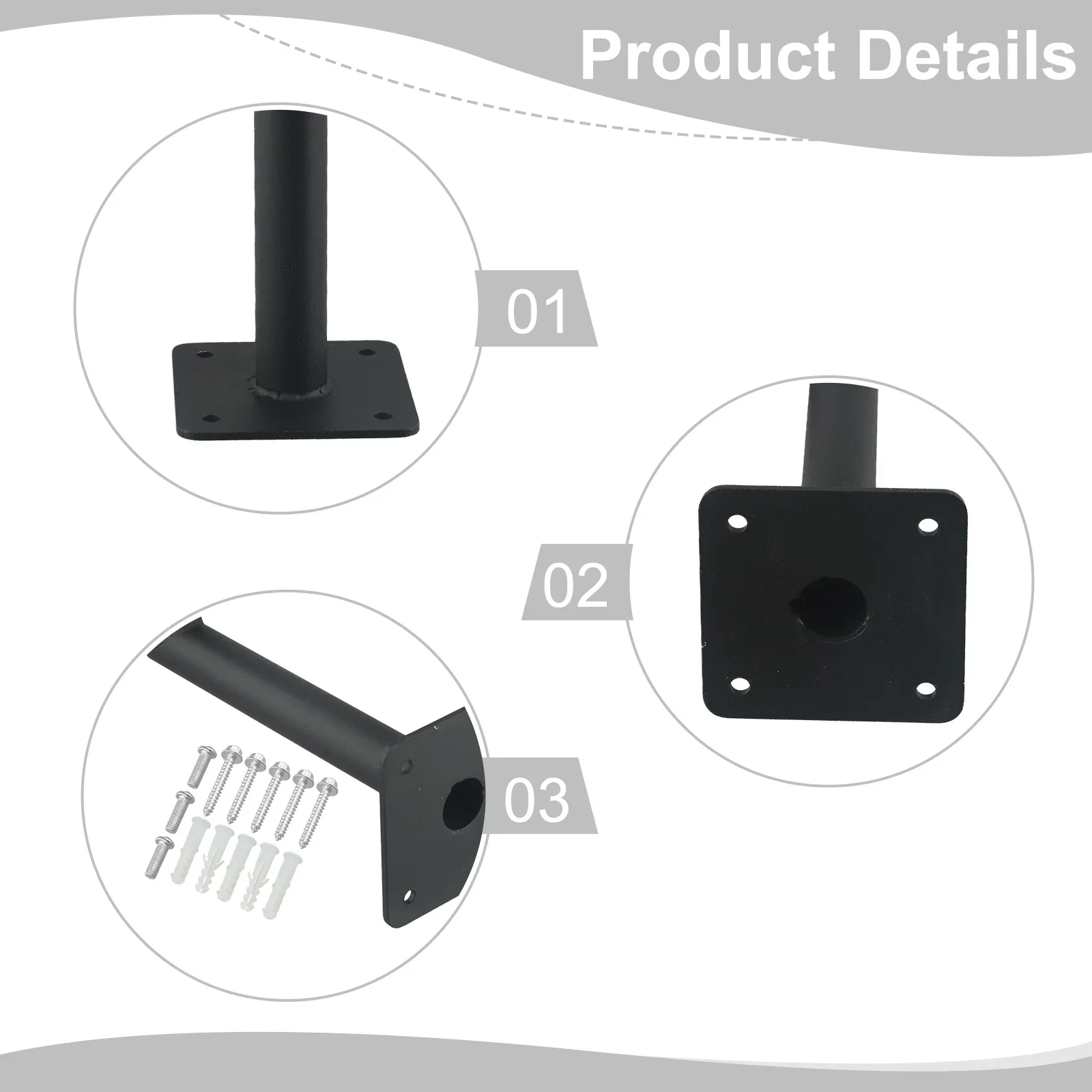 Steel Bracket For Roof Mounting Weather Vanes Supports Devices With Poles Up To 1.91cm Diameter And Standard Rod Sizes