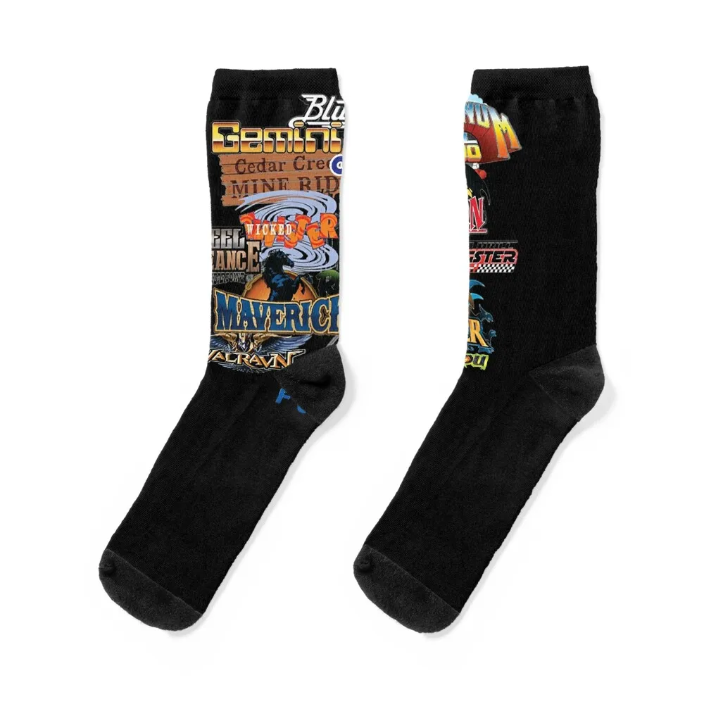 

Cedar Point Roller Coaster Designer Classic T-Shirt Socks loose floral summer Socks For Men Women's