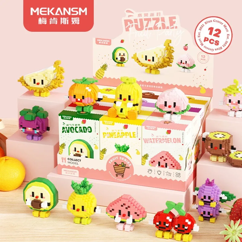Handmade DIY Toy Gifts Creative Building Blocks Assembly Summer Fruit Desktop Decorations Building Blocks Toy Ornaments