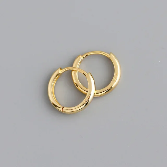 100% ريال 925 فضة الحد الأدنى البوهيمي جولة الأذن مشبك للنساء الشرير للجنسين روك هوب القرط مجوهرات اكسسوارات