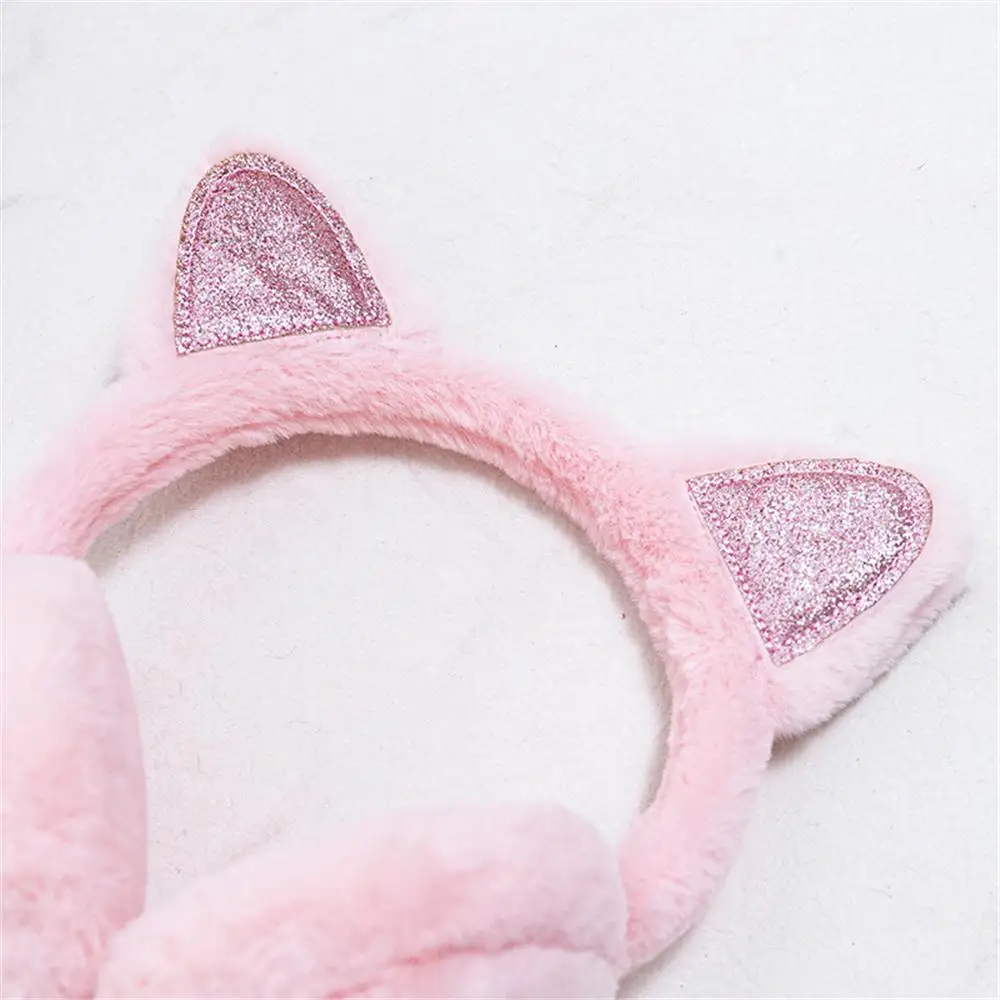 Doce amor gato orelha Earmuffs, Mantenha quente macio peludo orelha aquecedores, Outdoor inverno Ear Covers, Acessórios Headband dobrável