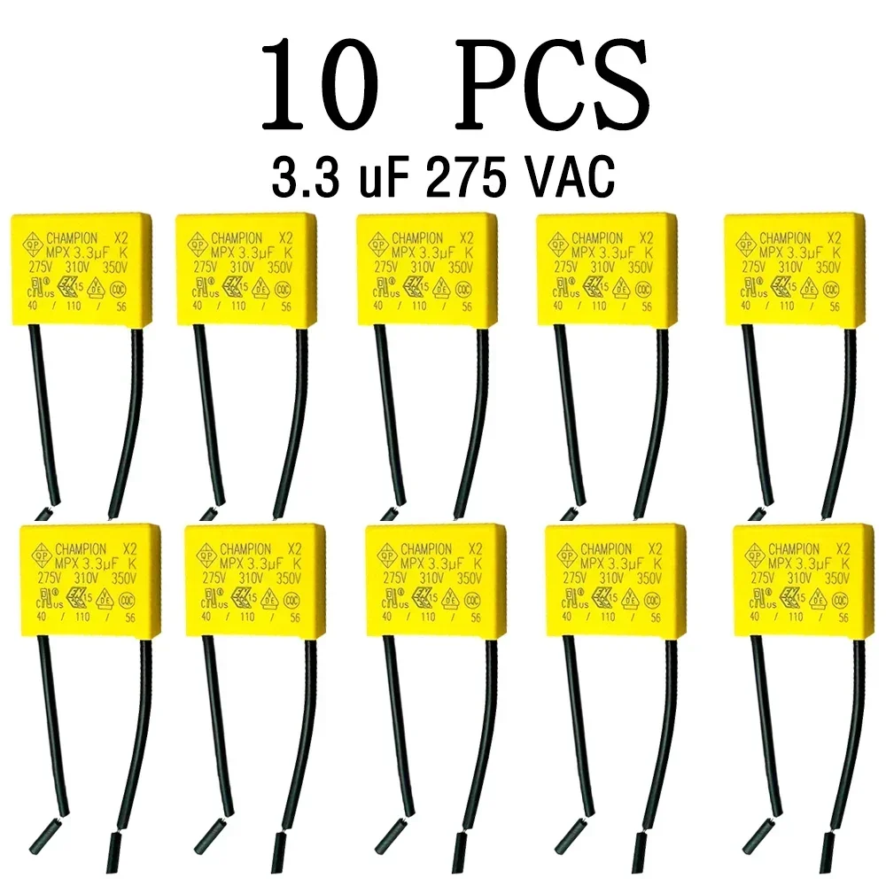 Sicherheits kondensator 275vac 3,3 uf Polypropylen-Folien kondensator, geeignet für intelligente Touch-Schalter ohne Neutral ventilatoren usw.