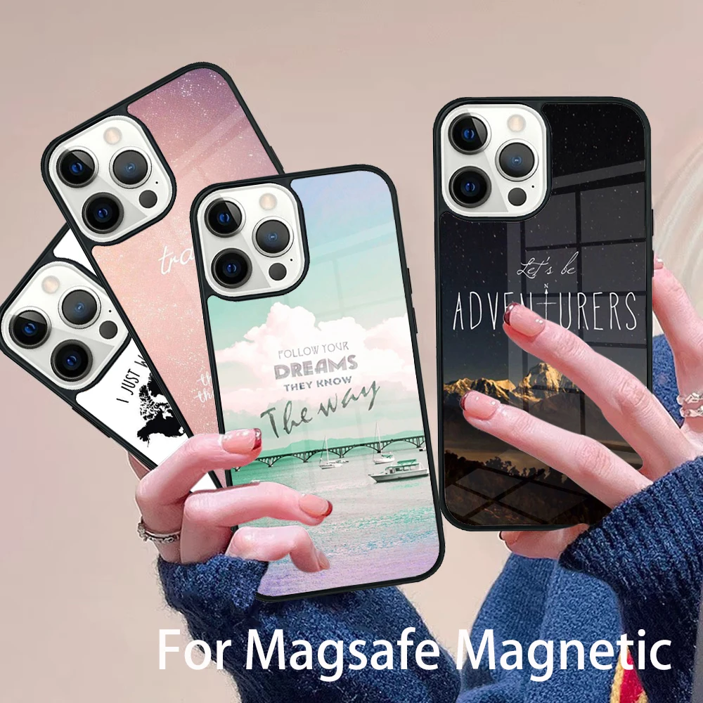 

Travel inspiration Phone Case Magesafe Magnetic Wireless Charge Cover For IPhone 16 11 12 13 14 15 Pro Max Plus Mini