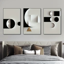 Black And White Geometric Abstract Canvas Prints Nordic Living Room Wall Art Posters Decorative Pictures