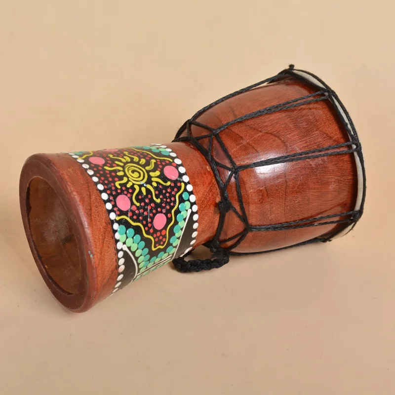 African Djembe 4Inch Percussion Hand Drum for Sale Wooden Drummer with Pattern