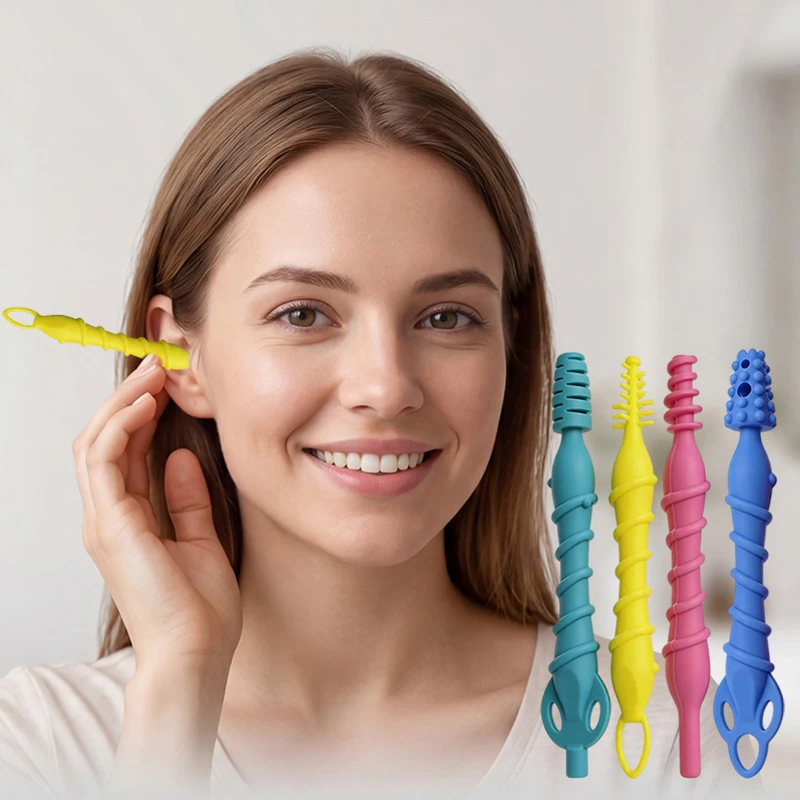 NEW 4Pcs Reusable Spiral Ear Wax Removal Tool Soft Silicone Ear Cleaner Scoop Safety Ear Pick for Adults Kids Ear Care Hygiene
