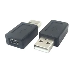 2PCS Mini USB Female to USB 2.0 Type A Male Adapter