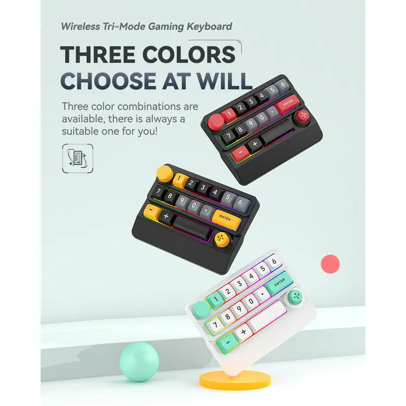 Bluetooth Wireless Gaming Keyboard Controller Wired&2.4 USB Wireless Game Controller Keyboard Joystick RGB Hot-Swappable - Image 6