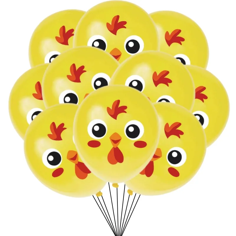 10/30Pcs 12 zoll Bauernhof Tier Latex Ballons Kuh Schwein Pferd Schafe Küken Ballon Geburtstag Party Decor Kinder geburtstag Geschenk Globos – Detail 8