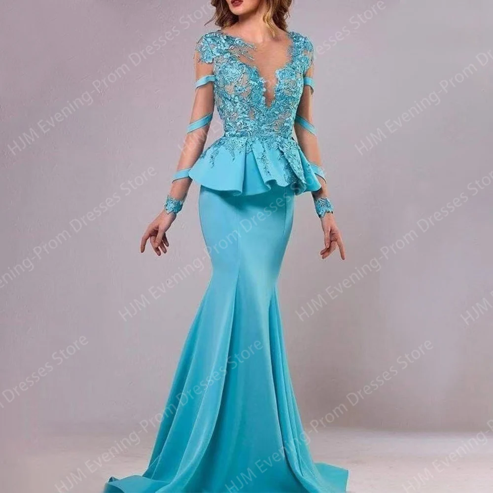 

Long Elegant Mother of the Bride Dresses Appliques Floor-Length Mermaid Wedding Guest Party Evening Gala Dress for Women 2024