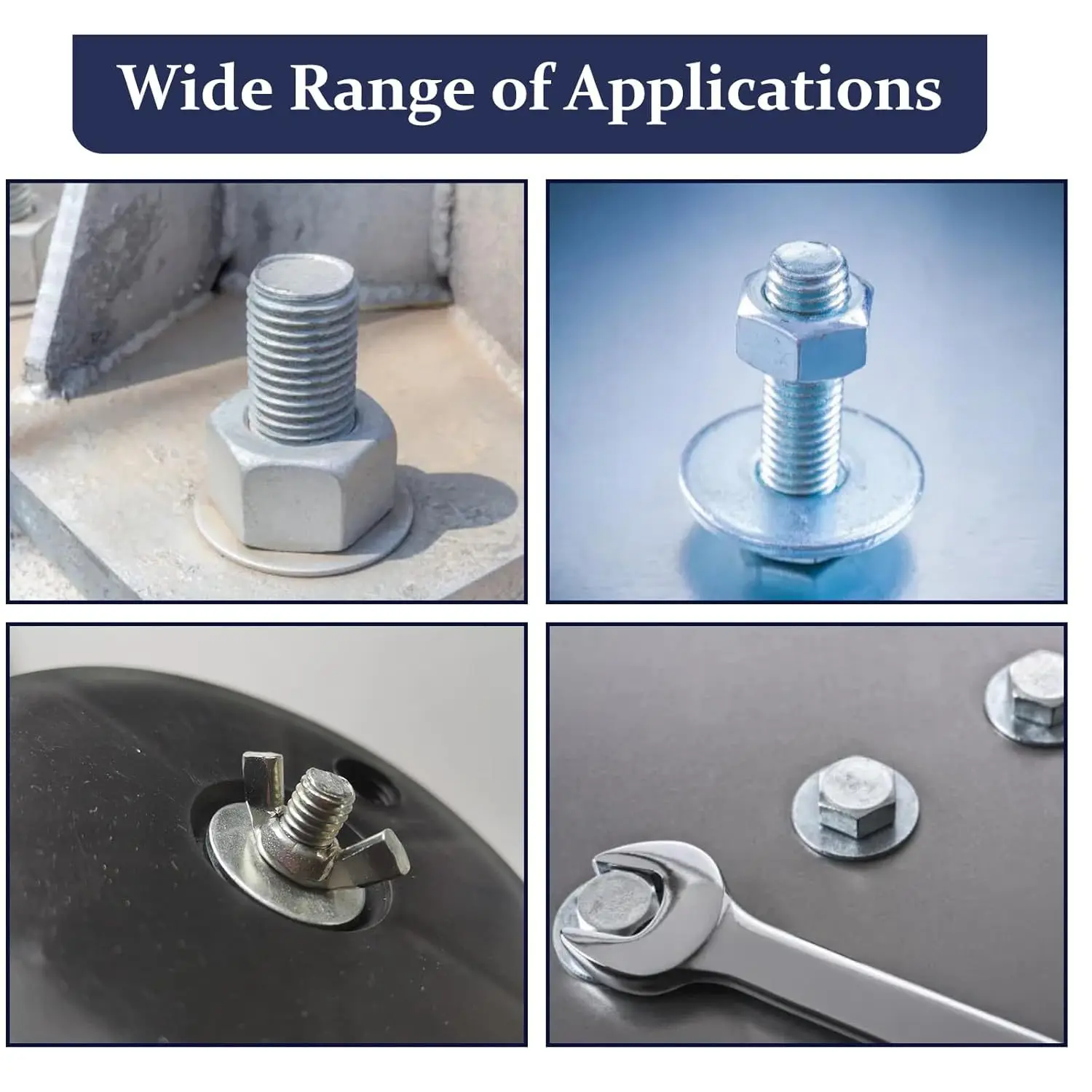 102Pcs Stainless Steel Flat Washers Assortment Kit, M2 M3 M4 M5 Multi-Size Thickened Plain Washers