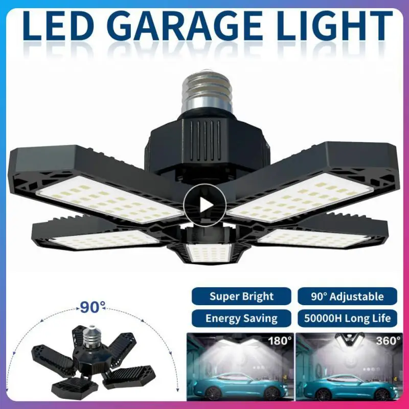 Ceiling Light Home Fan Blade Bulb Deformable 5000 Lumen Bulb 100-265v Durable Led Garage Lights For Workshop Industrial Lighting