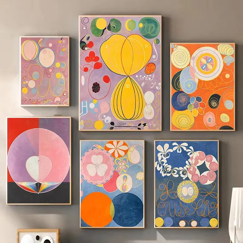 Hilma Af Klint Abstract Exhibition Museum Poster Bohemian Wall Art Print Picture Scandinavian Canvas Painting Home Bedroom De