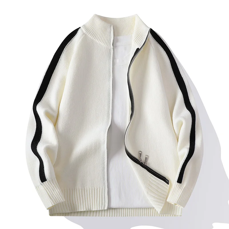 2026 Autumn Men's Fashion Casual Knitted Cardigan Long-Sleeve Sweater Coat