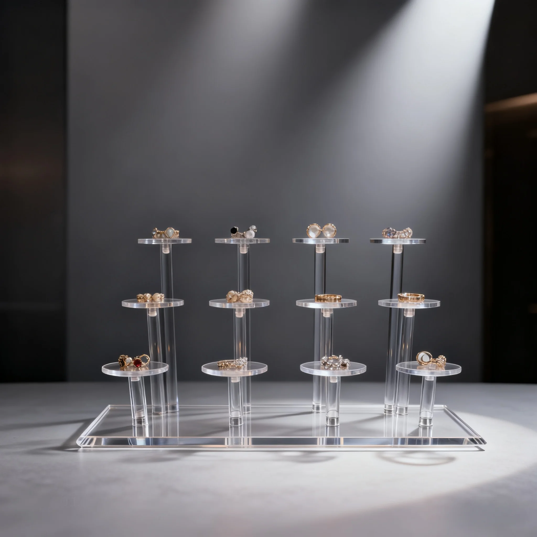 A Set Of 12 Heads Acrylic Display Stand, Used For Placing Jewelry, Collectibles, Multifunctional Display Stand For Accessories