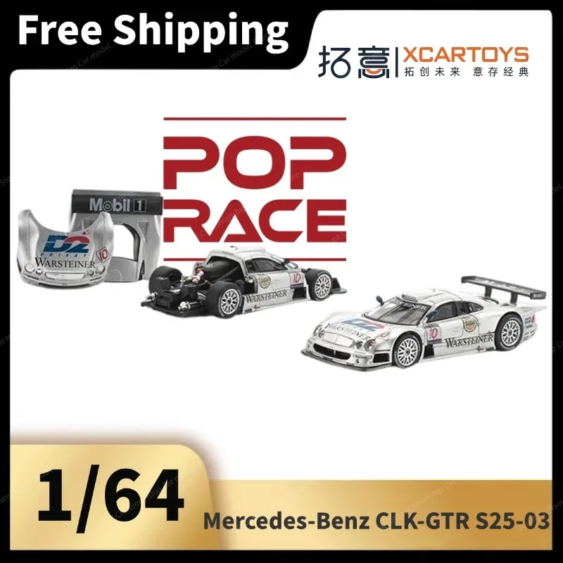 (Pre-sale) XCARTOYS POPRACE Mercedes-Benz CLK-GTR supercar miniature 1/64 alloy rally racing model, a toy for boys