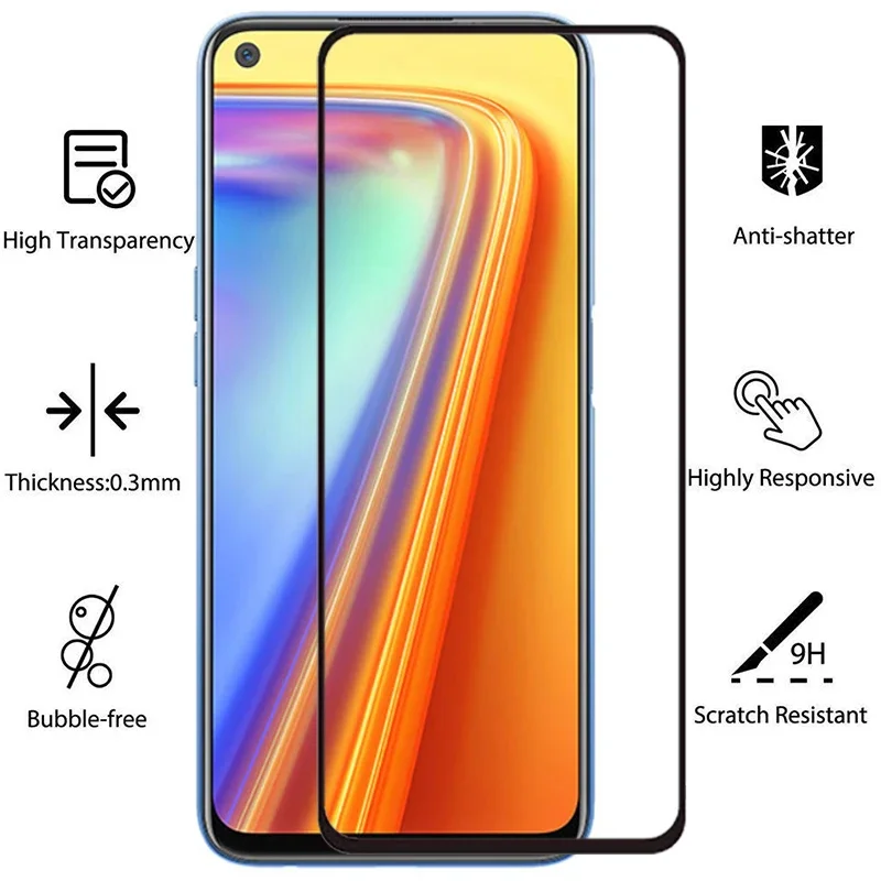 protective tempered glass for realme 7 4g 5g screen protector on realme7 realmi7 film realmi reame relme ralme real me mi realmy image 2