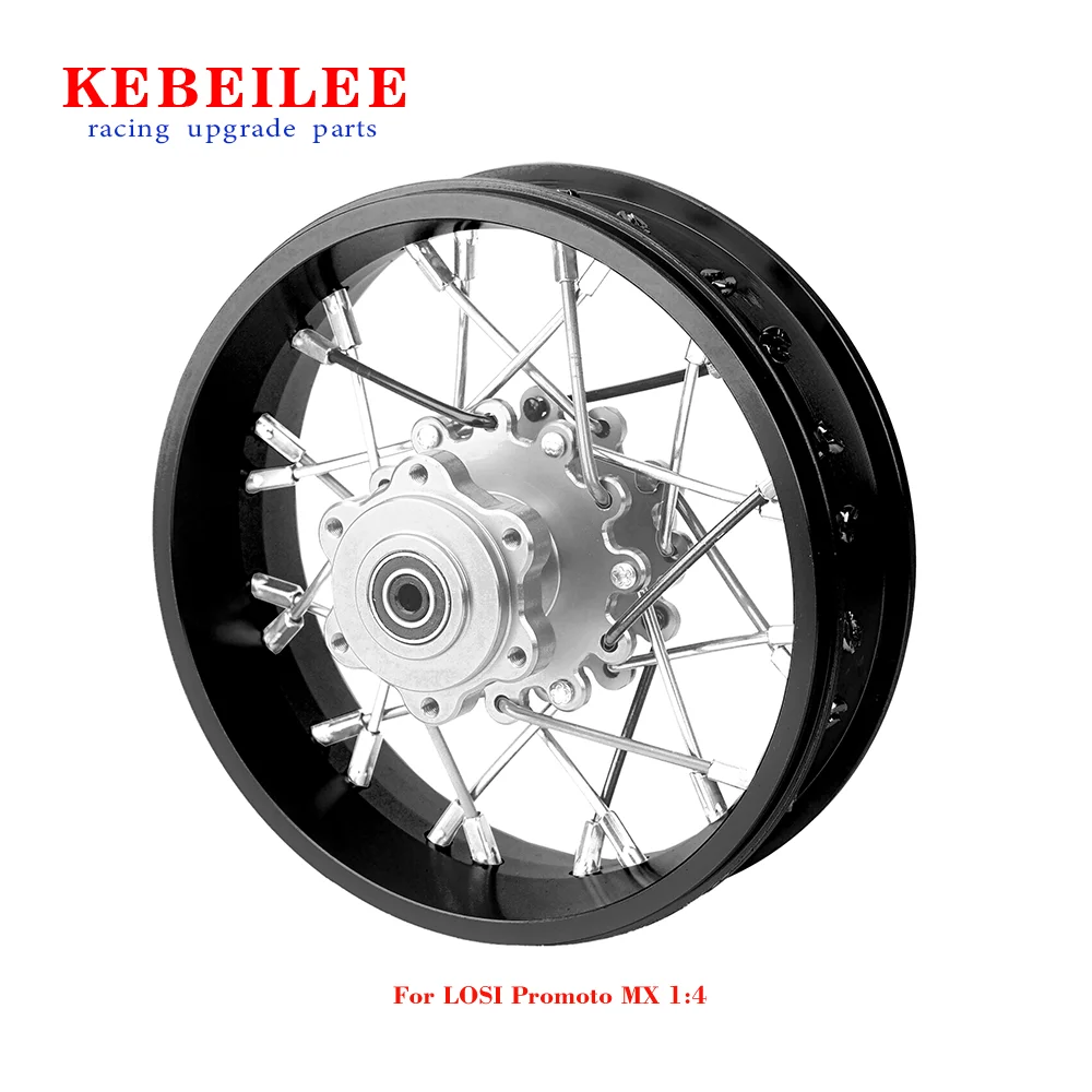 KEBEILEE CNC Aluminum Rear Wheel V2 For LOSI Promoto MX motorcycle  1:4 Black