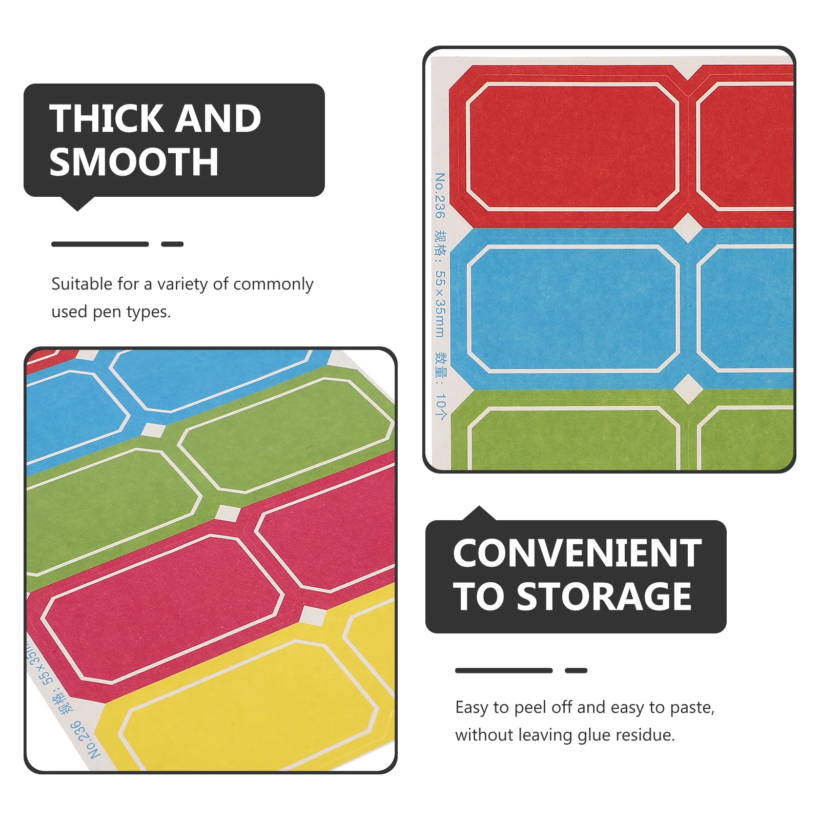 

10 Sheets Self-Adhesive Name Labels Smooth Writing Colorful Stickers for Storage Sorting Bible Study Supplies Portable Price Tag