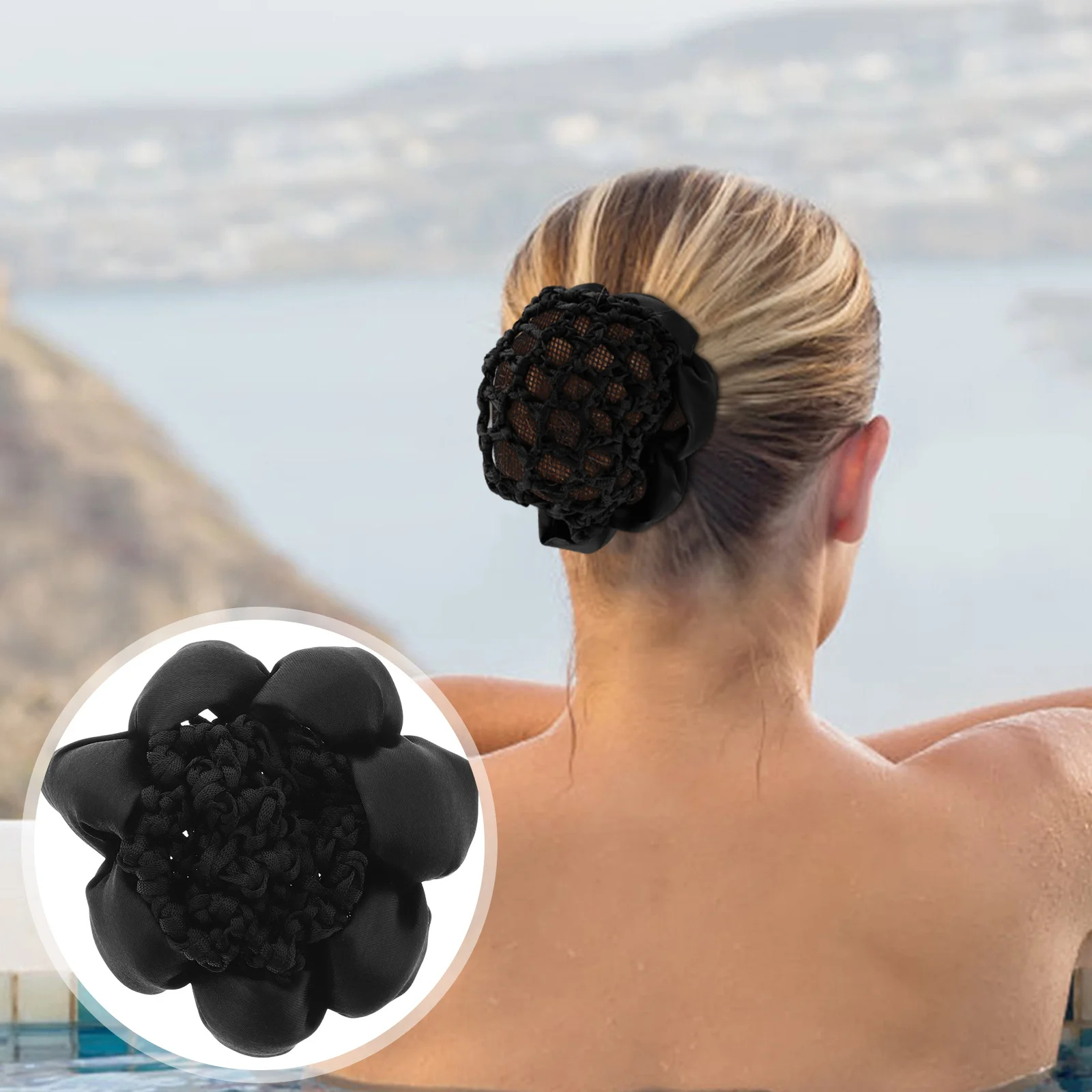 5 szt. Czarne siatki na kok wielokrotnego użytku, niewidoczne siatki do włosów na kok, elastyczne siatki do stylizacji, akcesoria dla pielęgniarek, kelnerów, stewardes