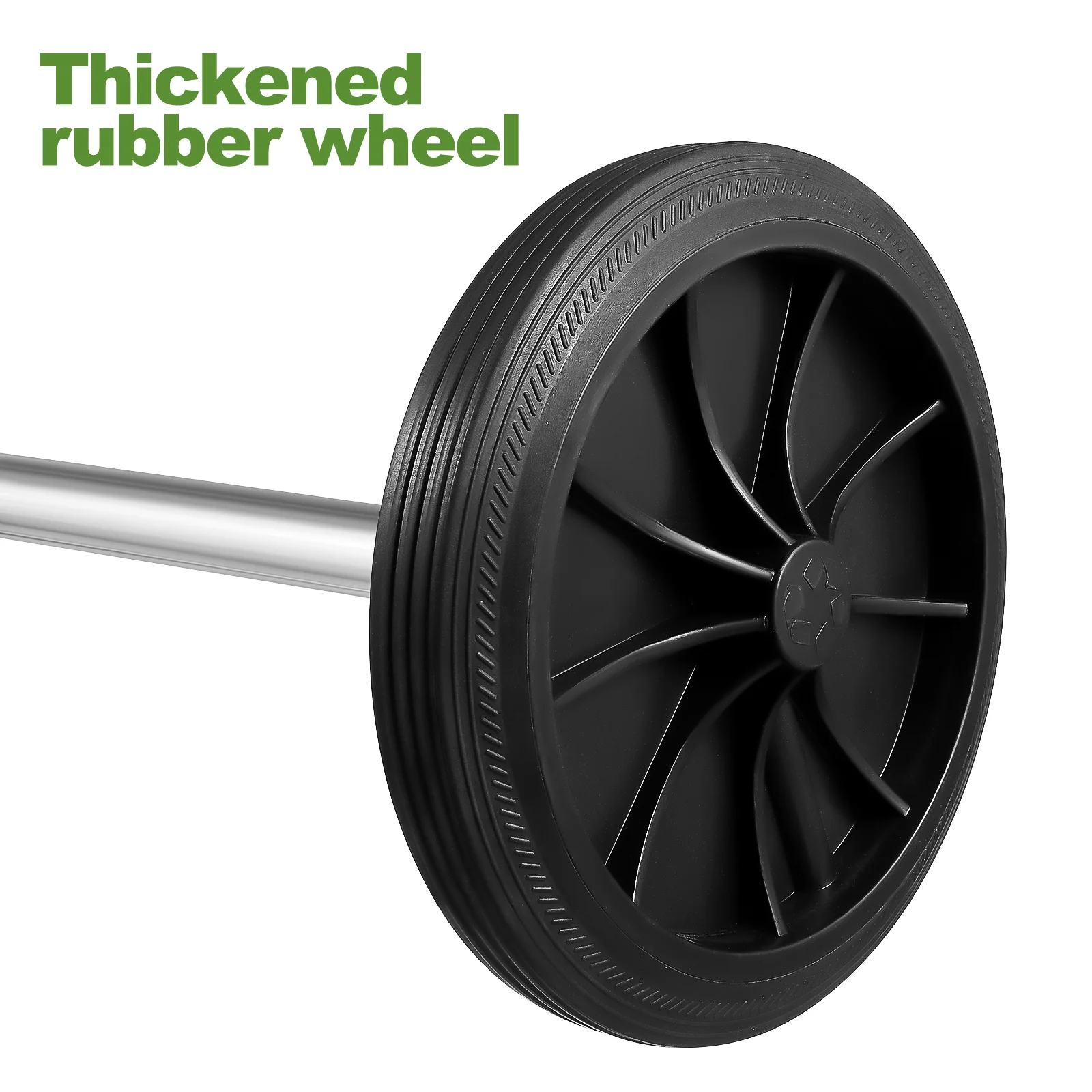 2 Small Rubber Wheels 48cm Hollow Axle for Trash Can Pulley Garbage Container Accessories Quiet Plastic Easy Install