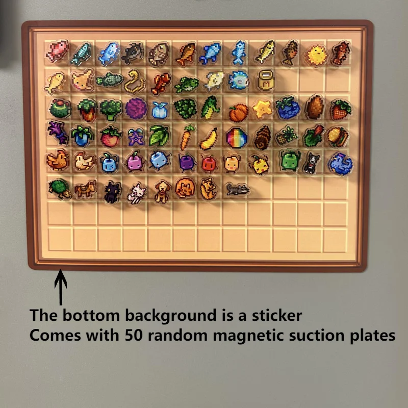 لعبة Pixel Farm مستوحاة من مغناطيس الثلاجة الأكريليك، ملصقات مغناطيسية صغيرة، حلي لطيفة قابلة للجمع لديكور غرفة المكتب والمطبخ