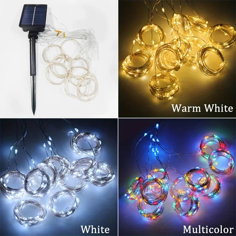 Imagem -05 - Solar Curtain String Lights Outdoor String Lightswaterfall Led Lights8 Modos Jardim Varanda Pátio Wall Decor Camping