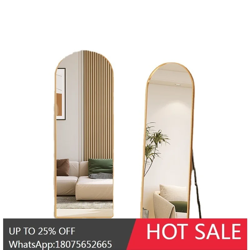 SGF Indoor Aluminum Alloy Arched Full-Length Mirror for Home Wall-Mounted