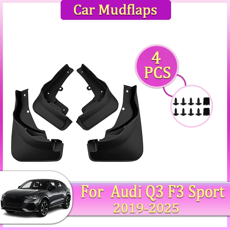

Car Mudflap For Audi Q3 Sport F3 MK2 II 2019~2024 2025 Front Rear Mudguards Parts Fenders Flare Cover Guard Auto Mud Accessories