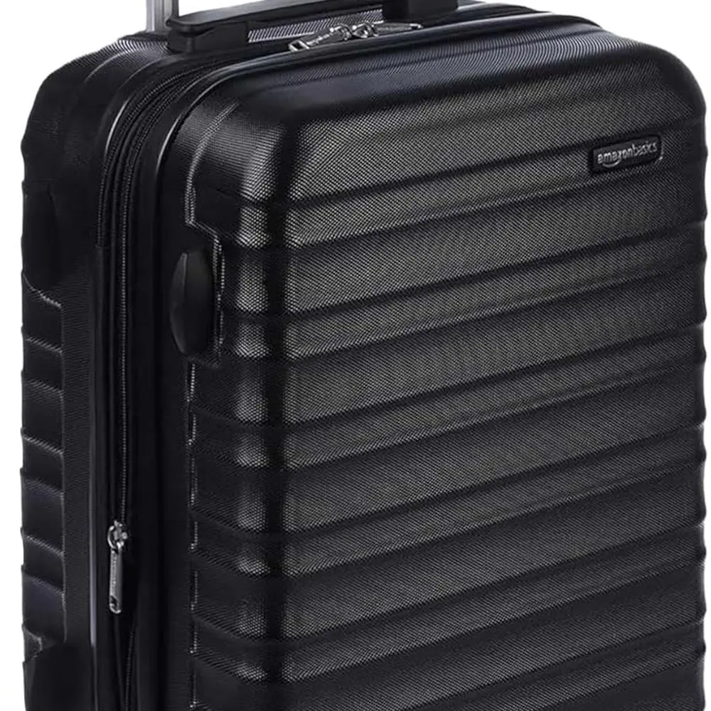 

21 Expandable Hardshell Suitcase with 4 Wheels, Scratch-Resistant, Black Carry-On Luggage