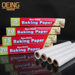 Papel de pergamino antiadherente para hornear, hojas de 5000mm precortadas para hornear, asar, freidora de aire, esteras desechables para galletas humeantes