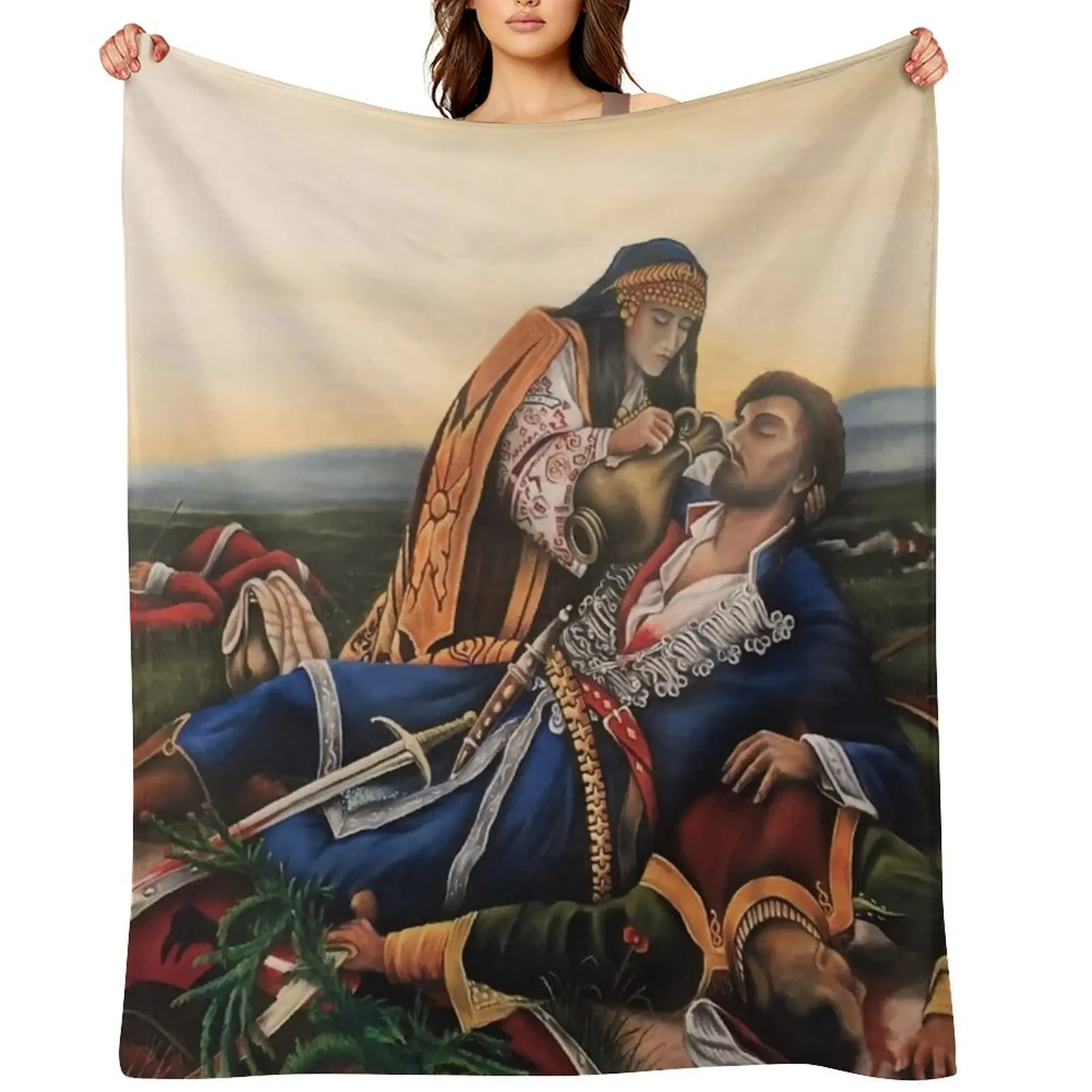 Kosovka Devojka Throw Blanket Thin Decorative Sofa Multi-Purpose Nap Blankets