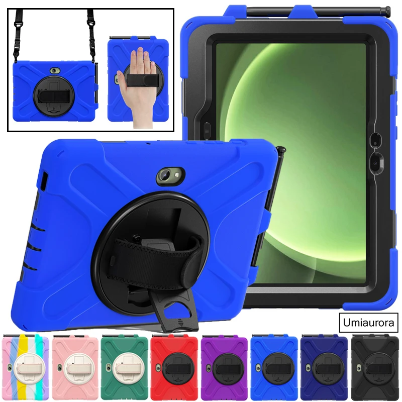 

For Samsung Tab Active 4 5 Pro 10.1 inch SM-X350 SM-X356B T630 T540 Tablet Case Shockproof PC Silicon Stand Shoulder Strap Funda