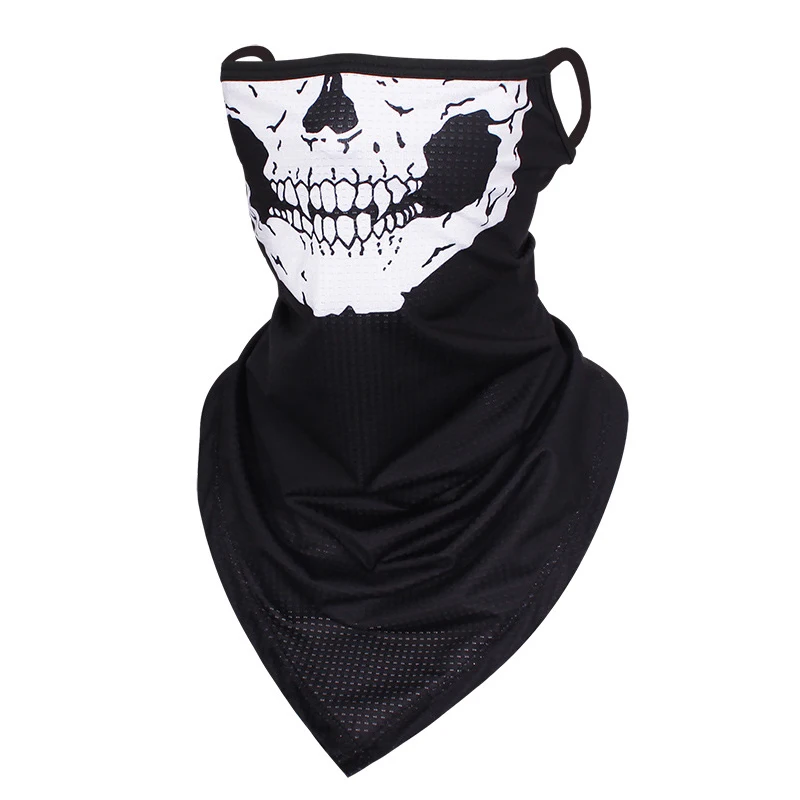 Unisex Skull Sports Scarf Multi-function Bandana Ear Loops Face Neck Gaiter 3D Print Outdoor Sunscreen Thin Motorcycle Headwear