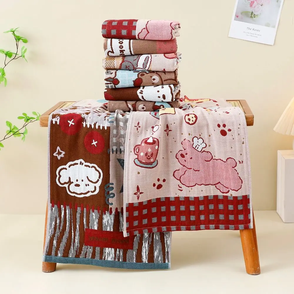 New 34x74cm Large Hand Towel Soft Absorbent Bath Towel 4 Layer Cotton Gauze Decorative Face Towels Home Restaurant