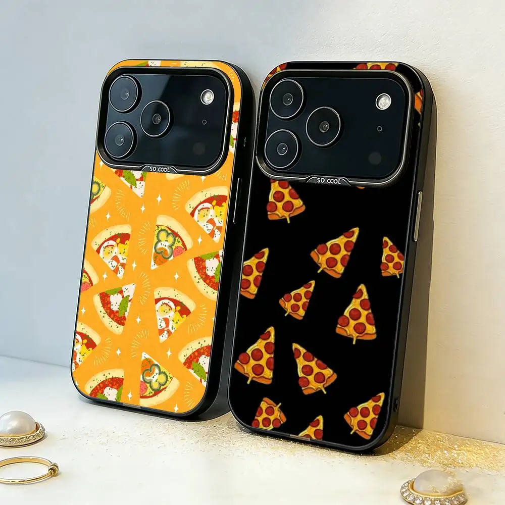 

Delicious P-Pizza C-Cheese Phone Case For iPhone17,16,15,14,13,12,11,Pro,MAX Gray Matte Silicone Black Cover