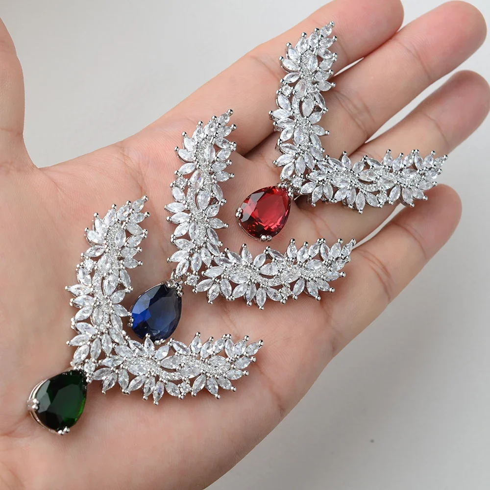 55*57mm Women's 1pc Women's  Silver Paved CZ Necklace Pendant DIY Jewelry Findings