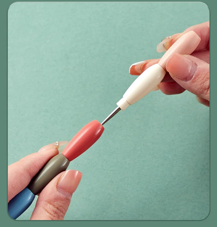 1/5 Stück ineinandergreifbare Nail-Art-Dotting-Stifte mit mehrfarbigem Griff, Liner zum Zeichnen von Blumen, Strass-Pickings, DIY-Maniküre-Werkzeuge – Detail 5