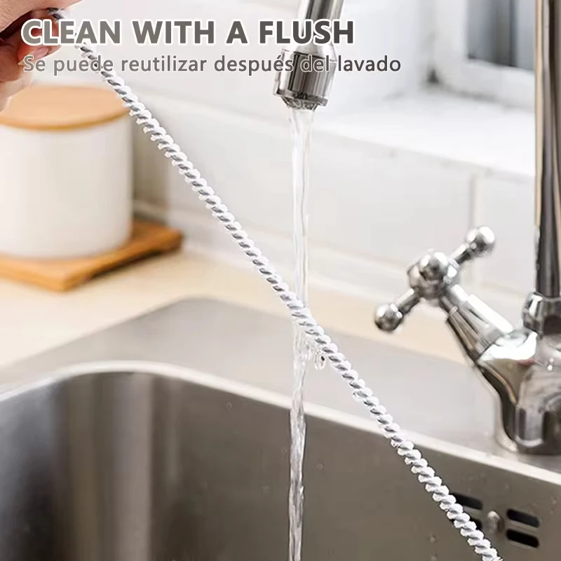 فرشاة تجريف الأنابيب، فرشاة تصريف مرنة، فرشاة تنظيف منزلية للحيوانات الأليفة، فرشاة تنظيف بالوعة للحمام المطبخ #4