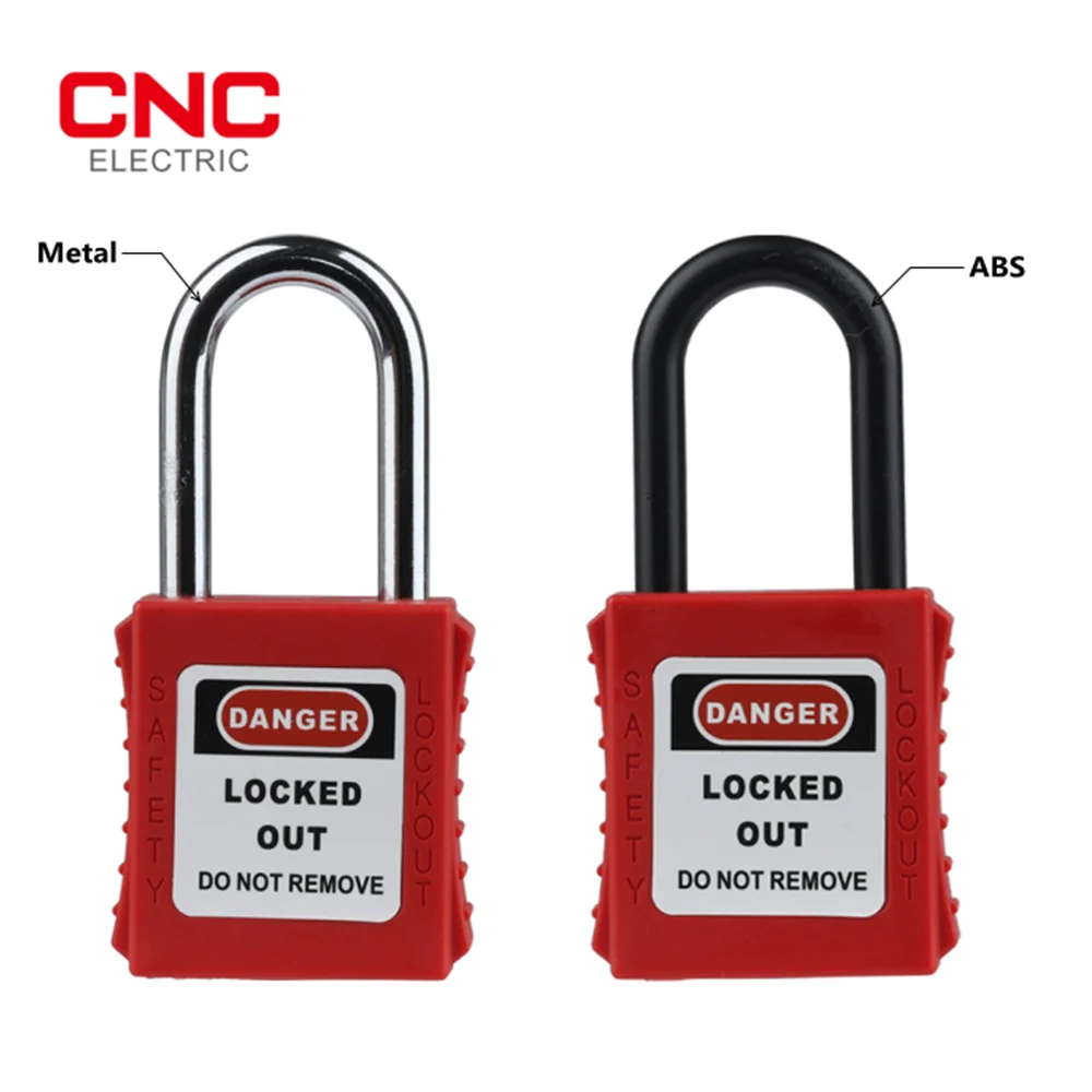 CNC Safety Padlock 38mm Nylon Shackle Non Conductive Plastic Energy Isolation Household Plug Lockout Device Safety Tool