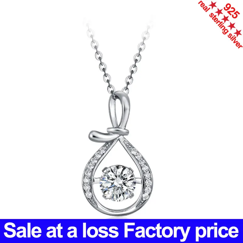 

Boutique Pass Diamond Test Luxury Moissanite 1 Carat Necklace Women's 925 Sterling Silver Fashion Wedding Necklace Party Jewelry