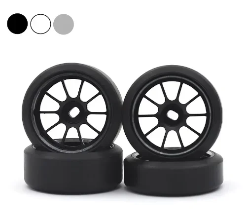 1.5 Degrees Hard Plastic Drift Tires Metal Wheel Rim for Wltoys 284131 K969 K989 Kyosho Mini-Z 1/28 RC Car Upgrade Parts