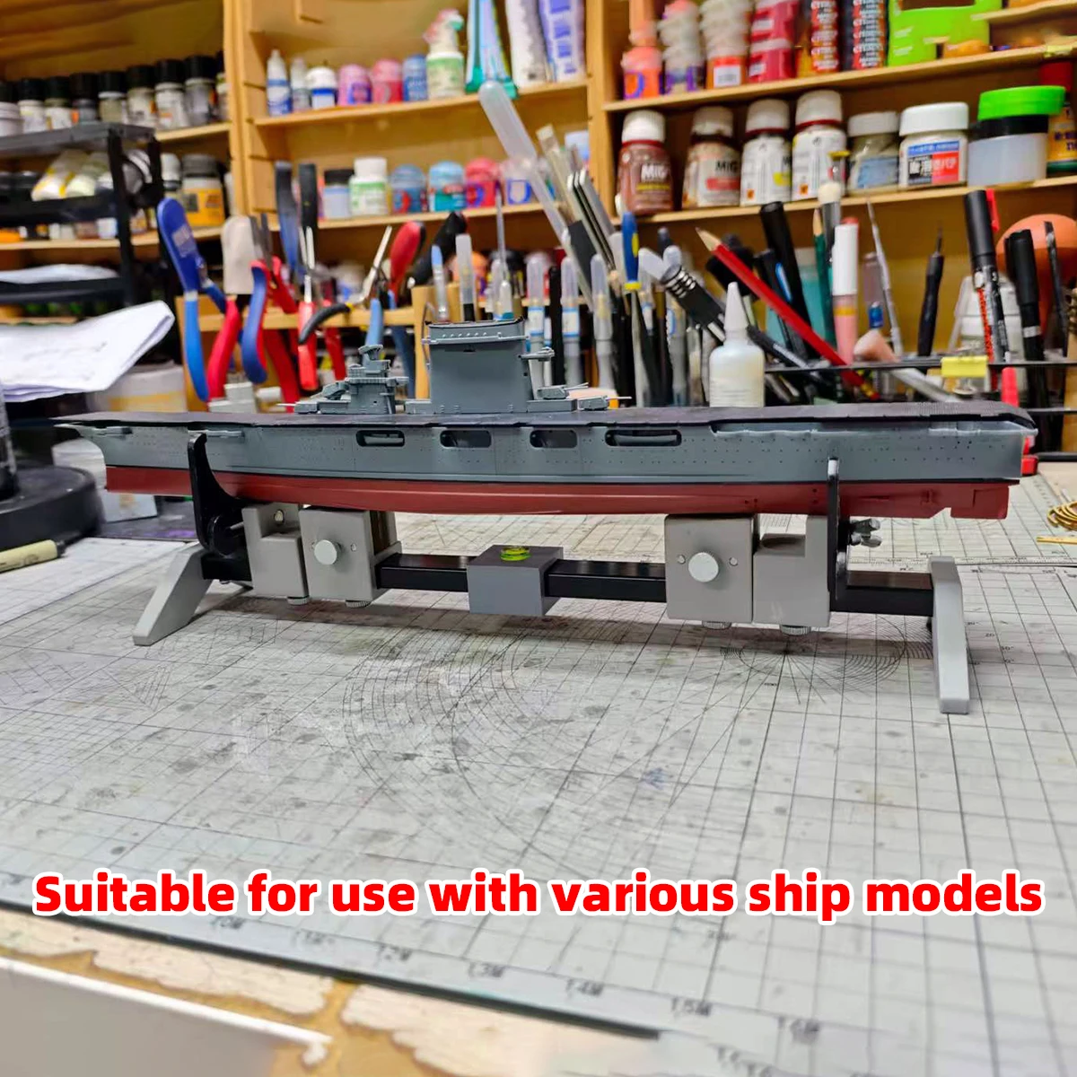 Schiffsmodellbau-Liegeplatz-Vorlage, Montage-Set für Maßstabsmodelle, Werkzeug zur Herstellung von Modellen, Verstellbarer Ausstellungs- und Malständer, Universell für alle Maßstäbe – Detail 1